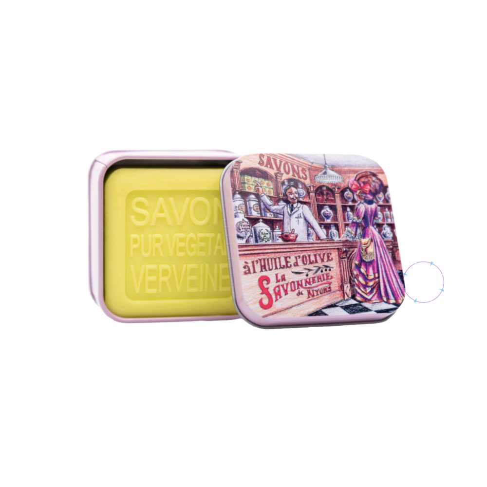 Mydlo v plechovej krabičke Lekáreň vôňa citrónová verbena Darčekové Provencearomatik 3